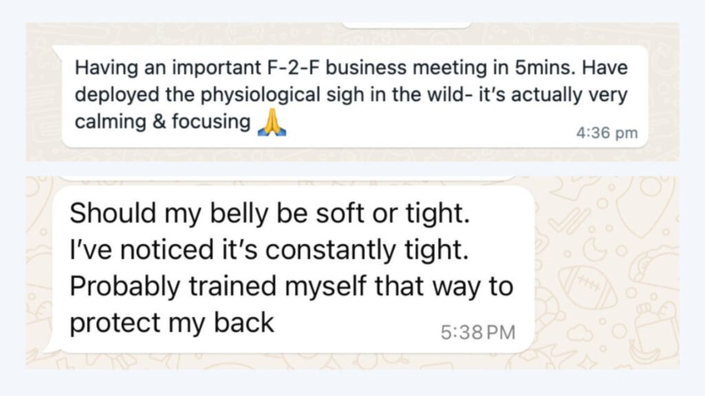 examples breathwork 121 support