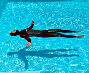 Floating in the water